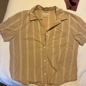 Brixton Tan Striped Women’s Shirt